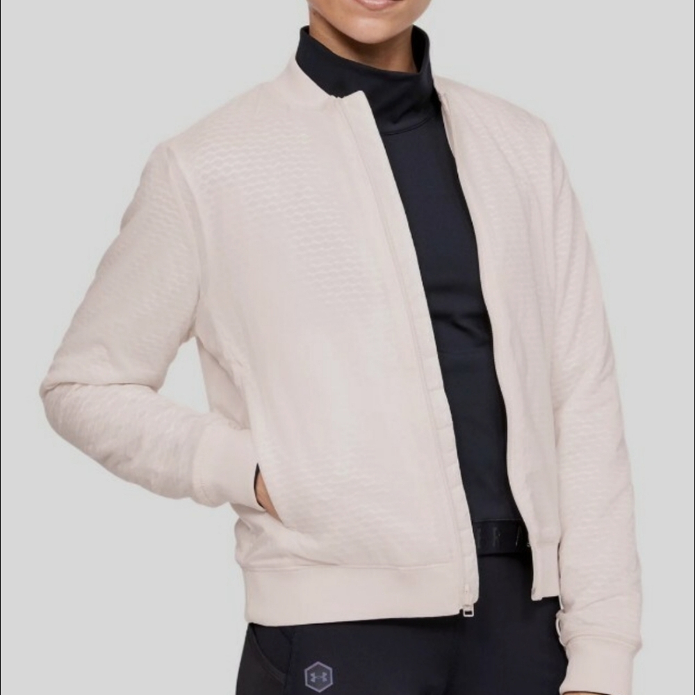 under armour womens cold gear loose fit bomber jacket size M Light Pink